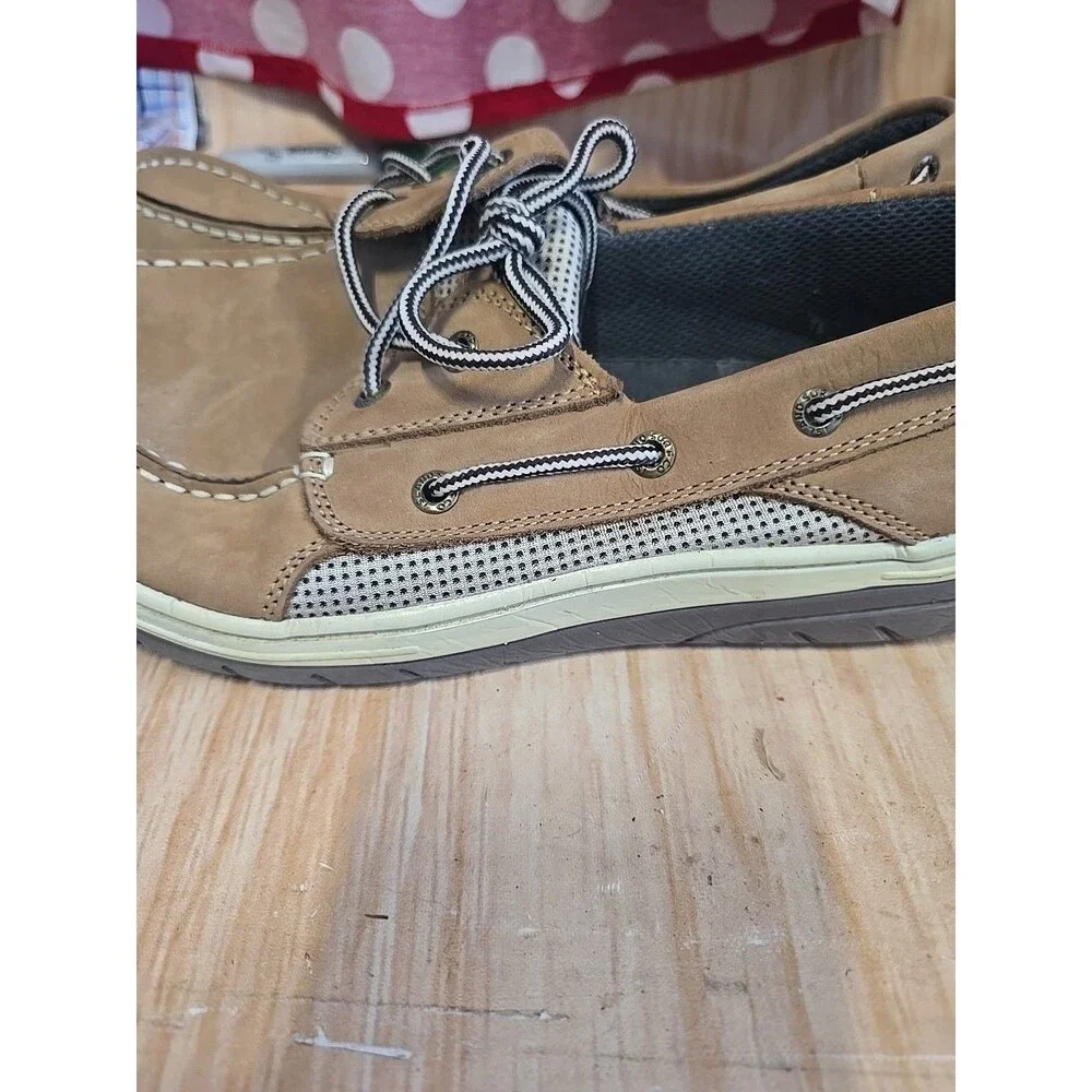 Island Surf Men's Tan Boat Shoes Size 10.5 Casual Preppy Neutral Classic Basic
